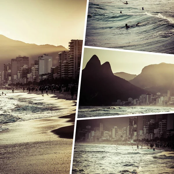Collage di Rio de Janeiro (Brasile) immagini - sfondo di viaggio (m — Foto Stock