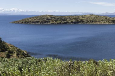 Isla Del Sol. ada güneş Bolivya'nın. Titicaca gölü. Güney A