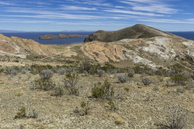 Isla Del Sol. ada güneş Bolivya'nın. Titicaca gölü. Güney A
