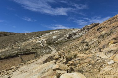 Isla Del Sol. ada güneş Bolivya'nın. Titicaca gölü. Güney A