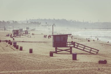 Cankurtaran kulübe Santa Monica Beach Kaliforniya üzerinde