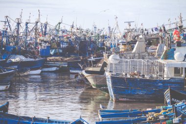 Fiishing tekneler Essaouira, Fas, Afrika