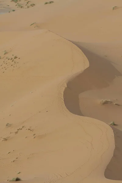 Zandduinen in de Sahara woestijn, Marokko — Stockfoto