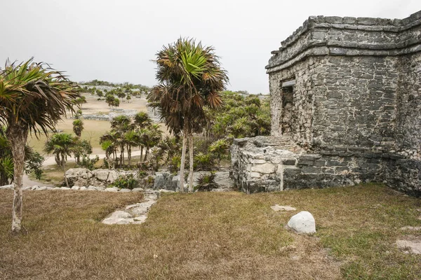 Arquitectura Maya Antigua y Ruinas ubicadas en Tulum, México de — Foto de Stock