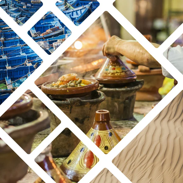 Collage de lugares típicos de Marruecos - mis fotos — Foto de Stock