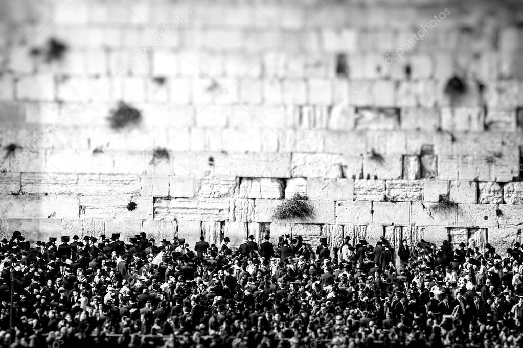 Prayers at the Western Wall, Jerusalem, Israel.