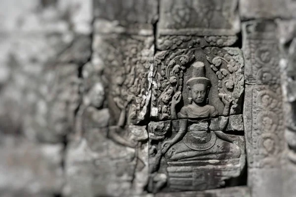 Angkor Wat, Kamboçya 'da taş duvar resimleri ve heykeller — Stok fotoğraf