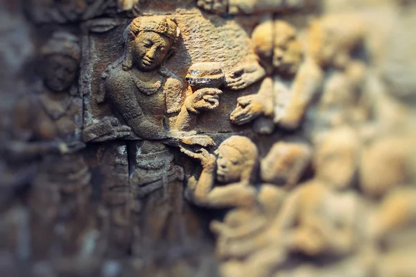 Sztuka rzeźbienia świątyni Borobudur — Zdjęcie stockowe
