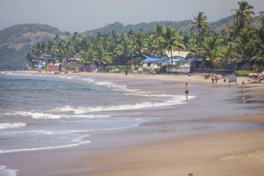 Anjuna Beach ünlü turizm, Goa, Hindistan
