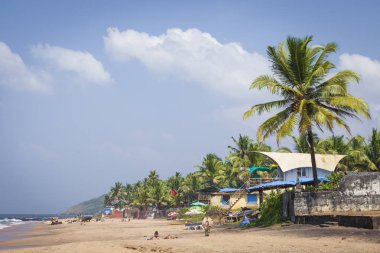 Anjuna Beach ünlü turizm, Goa, Hindistan
