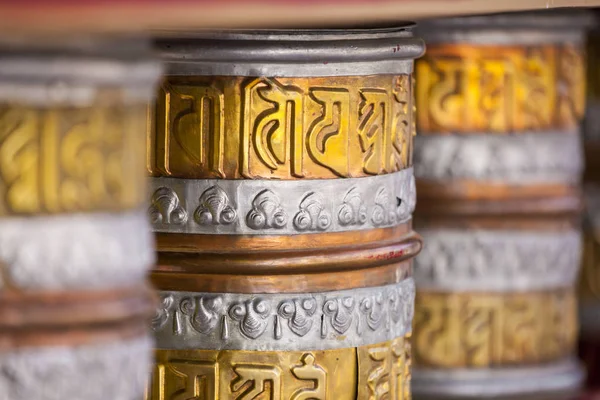Buddhist prayer wheels in Leh, India. — Stock Photo, Image