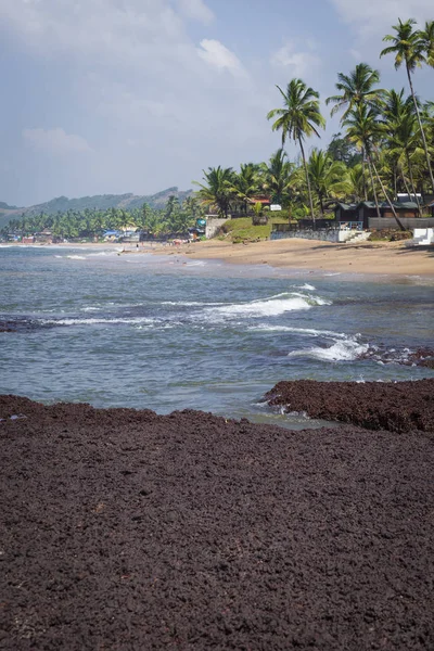 Praia de Anjuna destino turístico famoso, Goa, Índia — Fotografia de Stock
