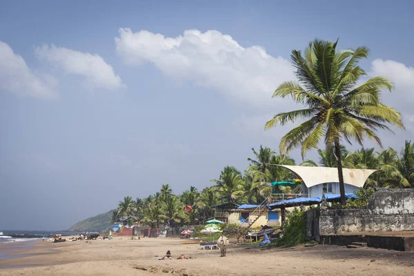 Anjuna Beach berömda turistmål, Goa, Indien — Stockfoto