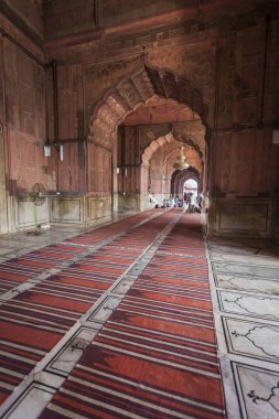 Delhi, Hindistan - 12 Ekim 2013: Delhi Jama Mescidi Camii.