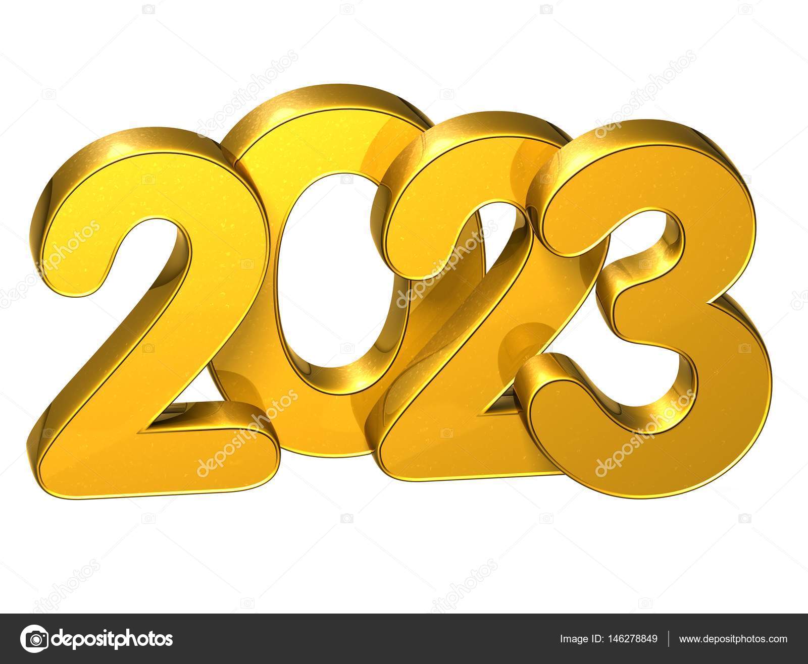 3D Gold Number New Year 2023 on white background — Photo by Curioso_Travel_Photography