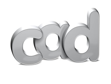 Beyaz arka plan üzerinde 3D para birimi Cad.