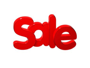 Beyaz arka plan üzerinde 3D Word Satılık.