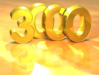 3D altın sıralama numarası 3000 beyaz arka plan üzerinde.