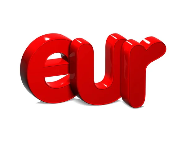 Moneda 3D EUR sobre fondo blanco . —  Fotos de Stock