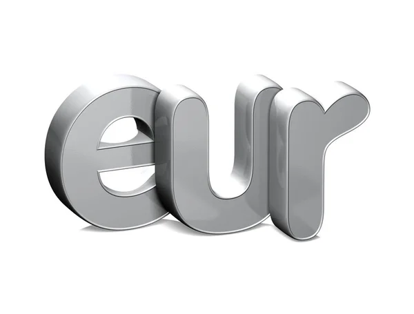 3D-s valuta Eur felett fehér háttér. — Stock Fotó