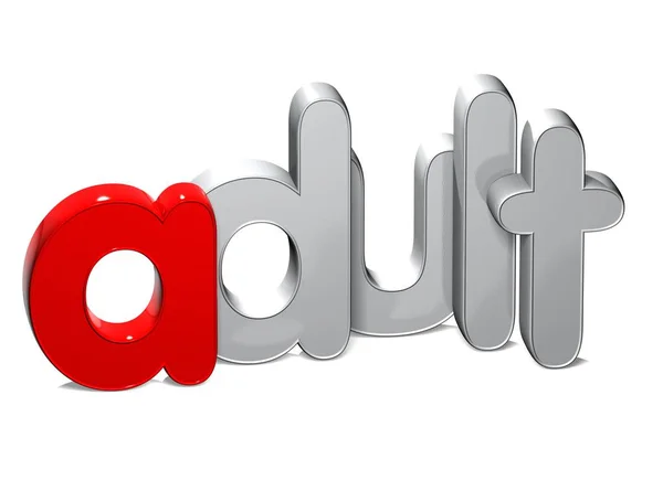 3D Word Adult over white background. — Stock Photo, Image