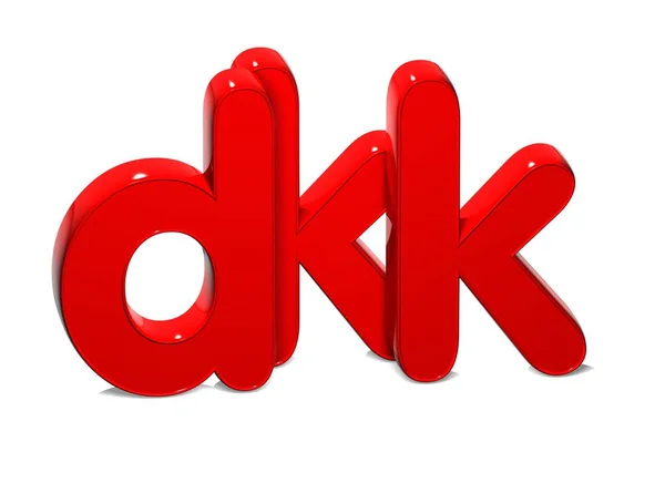 Monnaie 3D DKK sur fond blanc . — Photo