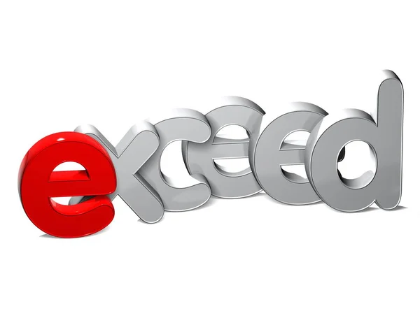 3D Word Exceed sobre fundo branco . — Fotografia de Stock