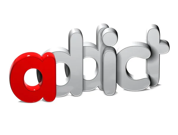 3D Word Addict over white background. — Stock Photo, Image
