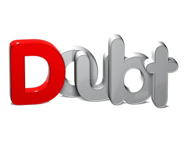 3D Word Doubt over white background. — Stock Photo, Image
