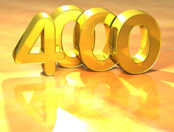 3D gold pořadí číslo 4000 na bílém pozadí. — Stock fotografie