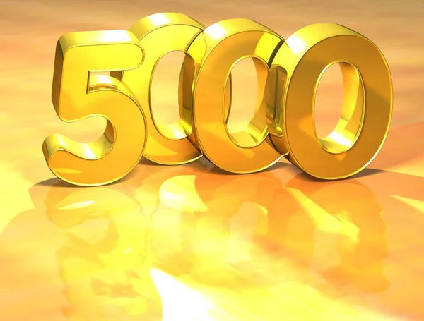 3D gold pořadí číslo 5000 na bílém pozadí. — Stock fotografie