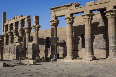 Aswan, E yakın göl Nasır Agilkia adada Elefantin Tapınağı