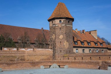 Malbork, Polonya - 01 Nisan 2017: Malbork ca'nın pitoresk sahne