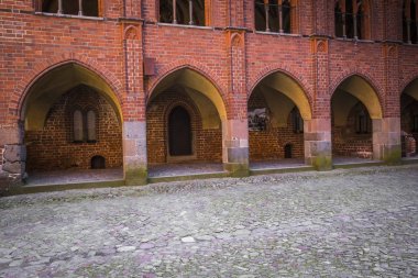 Malbork, Polonya - 01 Nisan 2017: Malbork ca'nın pitoresk sahne