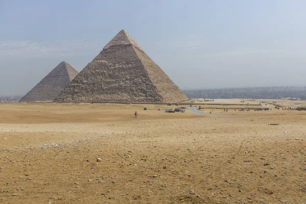 Grandes pyramides égyptiennes à Gizeh, Le Caire — Photo