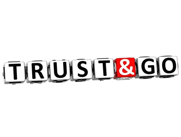3D Trust e Go bloqueiam texto em fundo branco . — Fotografia de Stock
