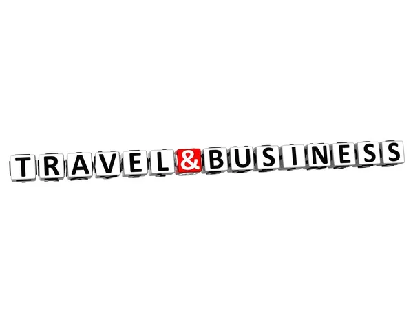 3D Travel and Business block text on white background. — Stock Photo, Image