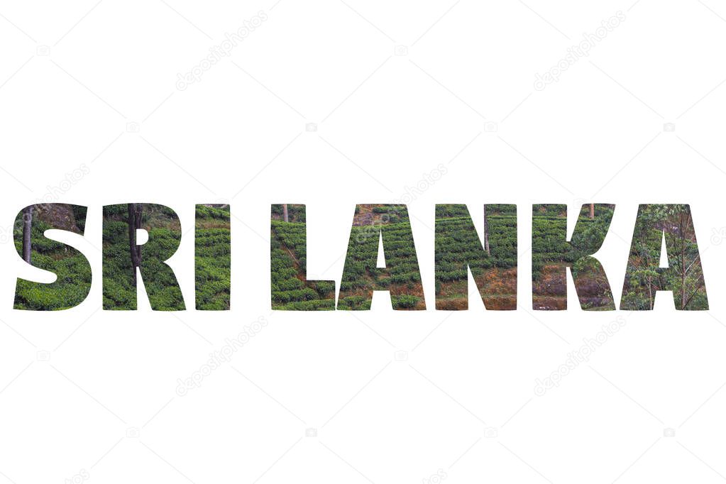 Word SRI LANKA over popular places.