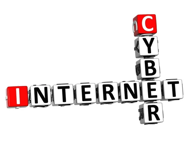 3d Internet Cyber-Kreuzworträtsel auf weißem Hintergrund — Stockfoto