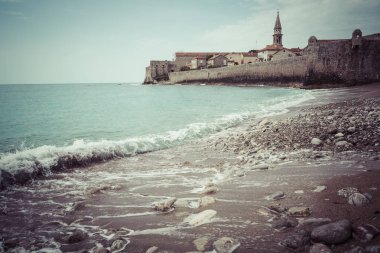 Görünüm dikmek Budva Karadağ'ın tarihi kent merkezine od