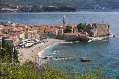 Görünüm dikmek Budva Karadağ'ın tarihi kent merkezine od