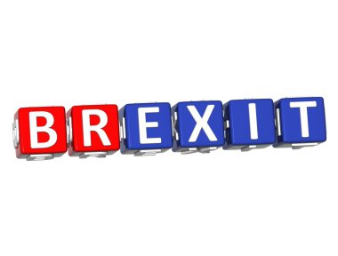 Beyaz arka plan üzerinde 3D blok metin Brexit.