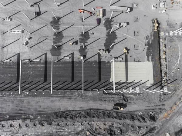 Tiro do canteiro de obras de cima. Área industrial . — Fotografia de Stock