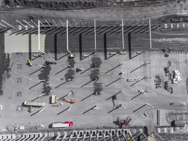 Tiro do canteiro de obras de cima. Área industrial . — Fotografia de Stock