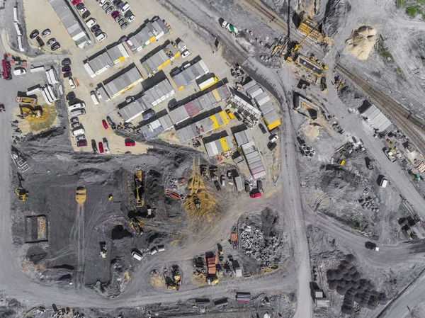 Tiro do canteiro de obras de cima. Área industrial . — Fotografia de Stock