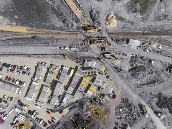 Byggarbetsplatsen skott från ovan. Industriområde. — Stockfoto