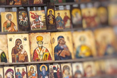 Sofia Bulgaristan 14 Nisan 2016: ahşap yapılmış Ortodoks dini ağrı