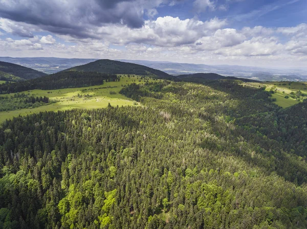 Aerial view of the summer time in mountains near Czarna Gora mou — Stock Photo, Image