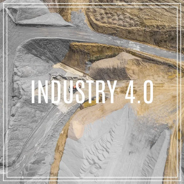 Slovo Industry 4.0 průmyslových místech shora. — Stock fotografie