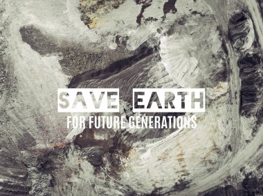 Dünyayı kurtarmak. Açık çukur kum Polonya havadan görünümü.